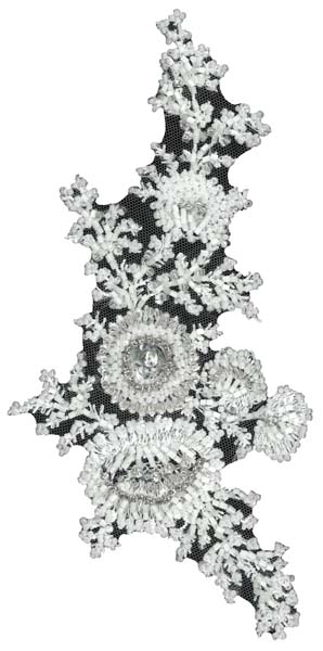 CRYSTAL BEADED MOTIF - WHITE/SIL